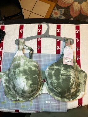 Cacique Olive Green Tie-Dye Underwire Bra - 40DD